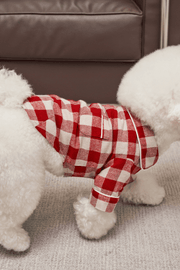 Check Cotton Pajamas Red