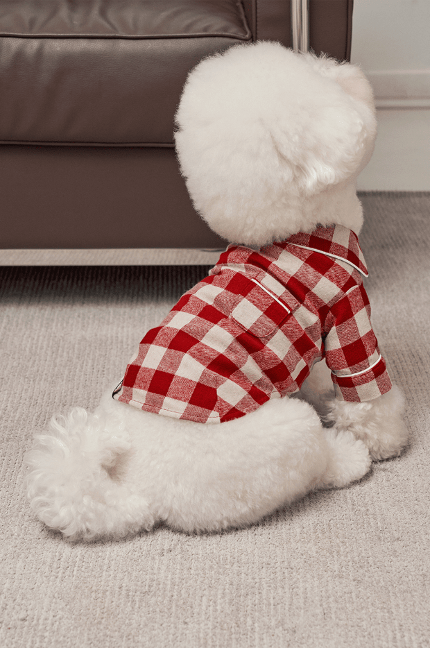 Check Cotton Pajamas Red